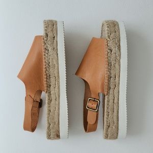 NWOT Soludos Leather Platform Espadrille Sandals 9
